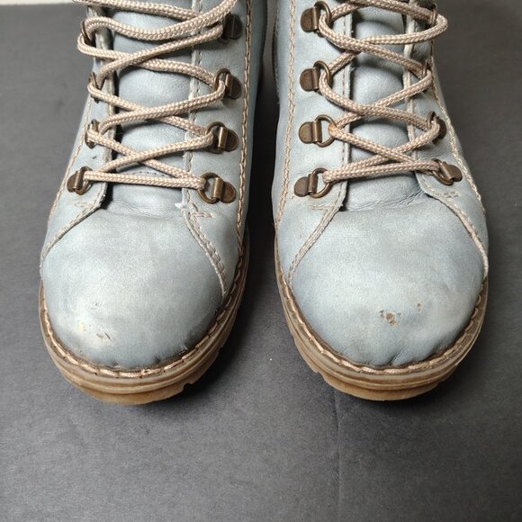 Rieker Boots Women's Size 39 Blue Sherpa Lace Up Zip Chunky Heel Snow Ankle - Picture 4 of 13